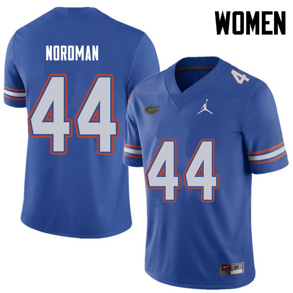 Jordan Brand Women #44 Tucker Nordman Florida Gators College Football Jersey Royal